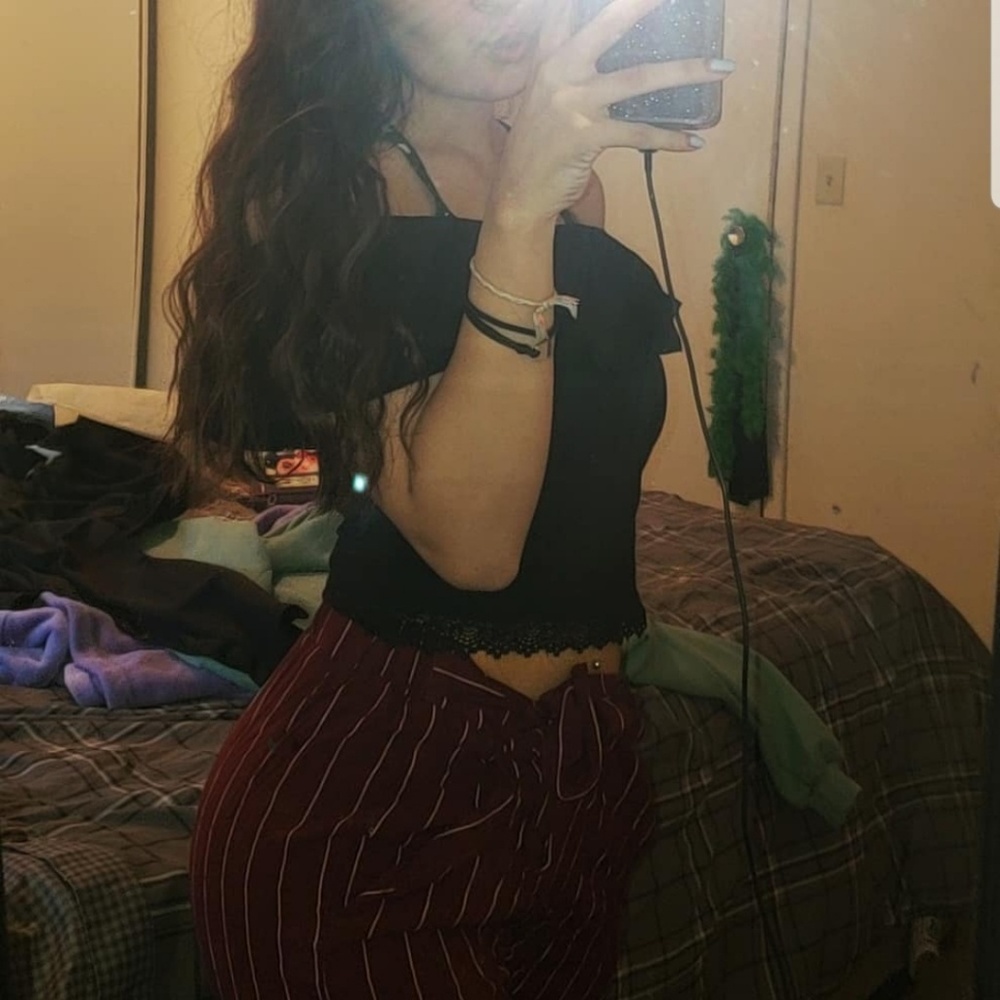 Striped paperbag pants